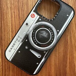 Casetify Vintage Camera Design Black and Silver iPhone 14 Pro Case